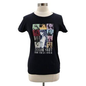 Taylor Swift The Eras Tour Black Graphic T-Shirt Top Womens Small